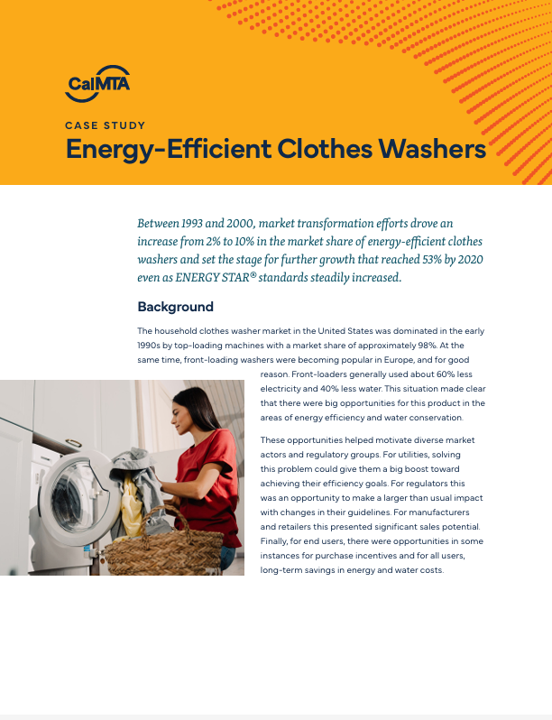Energy Efficient Clothes Washers