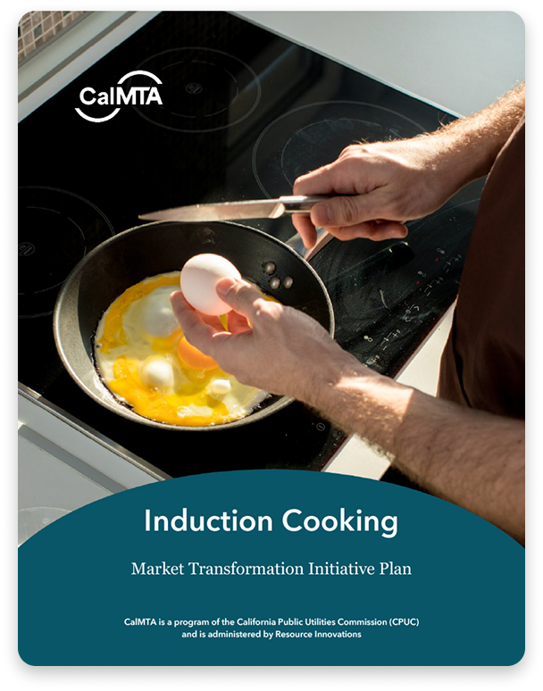 Graphic illustrating the Induction Cooking Market Transformation Initiative Plan.
