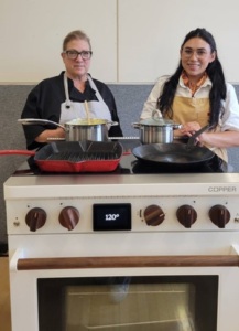 Chefs and stove at Chefluencer event