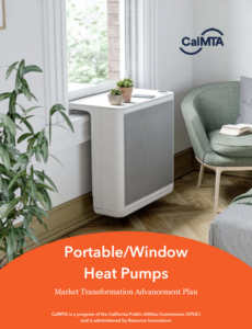 Cover image of the Advancement Plan showing a window heat pump in a pleasant room